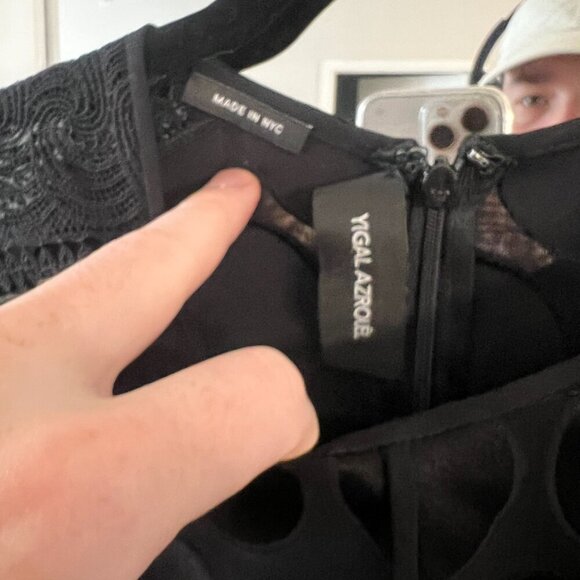 Yigal Azrouel Black Polka Dot Lace Dress Size 6 Color Black - Picture 5 of 7